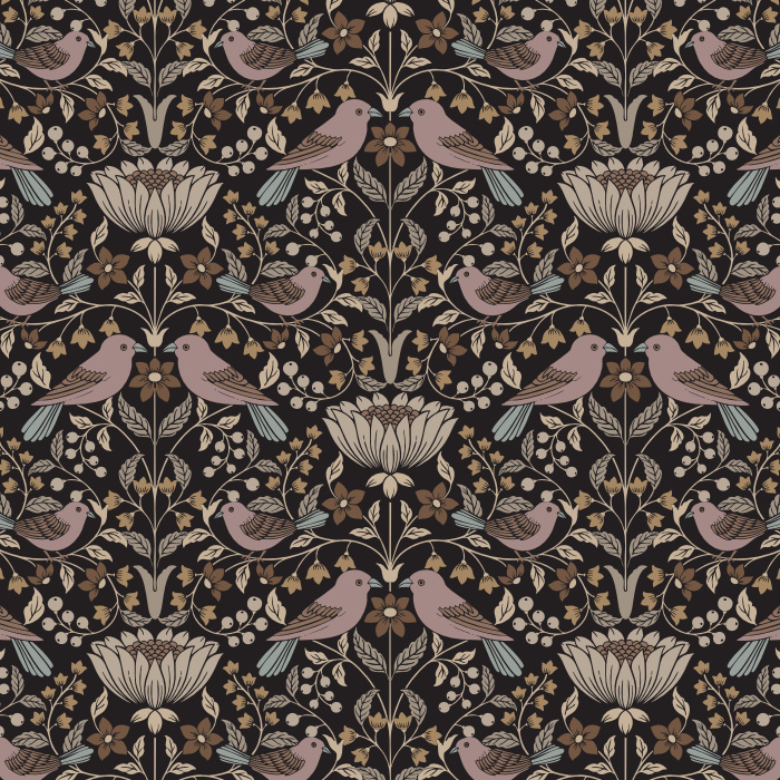 Reinvent your space in a mesmerizing way with our Berries & Birds Peel and Stick Removable Wallpaper.