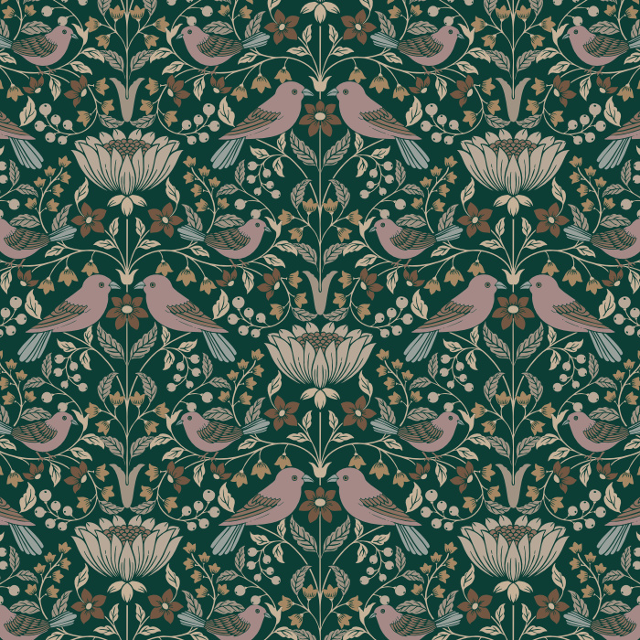 Reinvent your space in a mesmerizing way with our Berries & Birds Peel and Stick Removable Wallpaper.