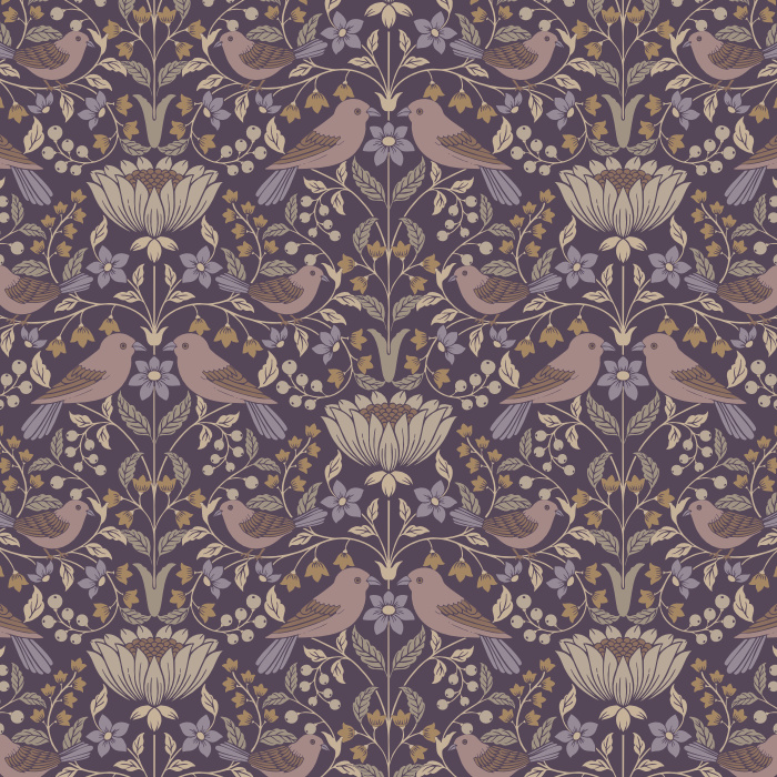 Reinvent your space in a mesmerizing way with our Berries & Birds Peel and Stick Removable Wallpaper. 