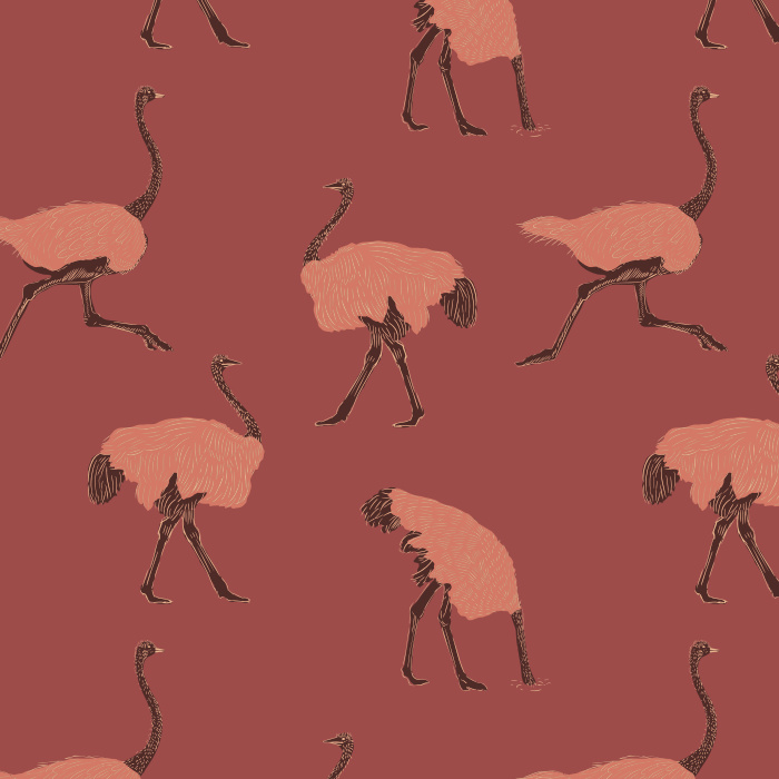 Let your fun personality shine through with our Ostrich Run Peel and Stick Removable Wallpaper. 