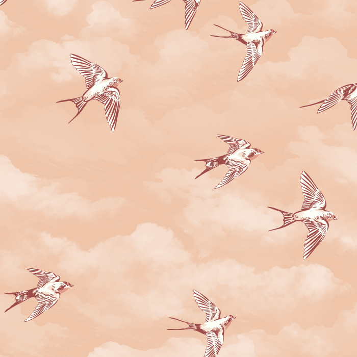 Let nature inspire your design with our Swallow Serenade Peel and Stick Removable Wallpaper. 