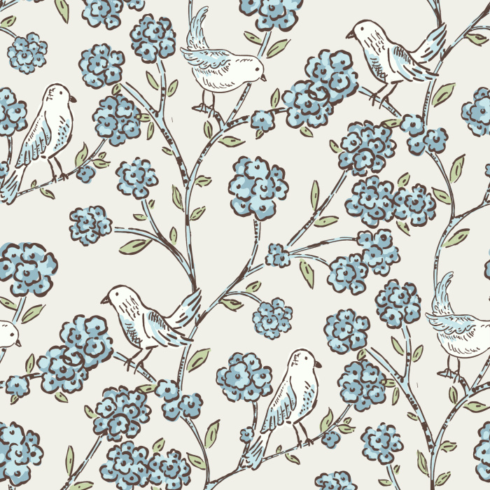 Create an adorably charming space with our Sumi Birds Peel and Stick Removable Wallpaper.