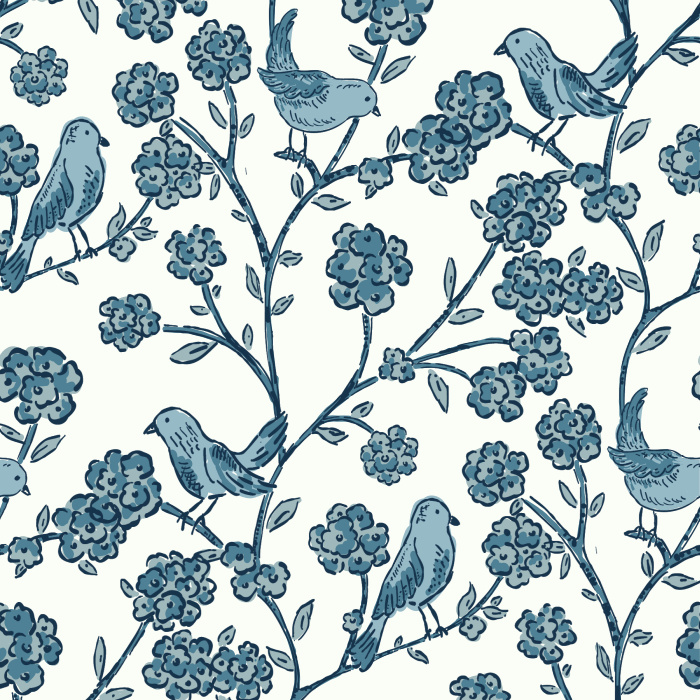 Create an adorably charming space with our Sumi Birds Peel and Stick Removable Wallpaper.
