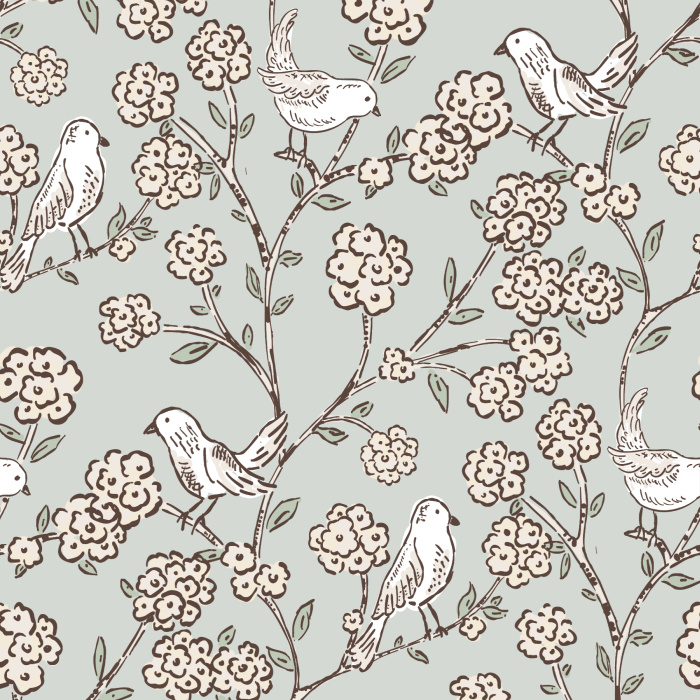 Create an adorably charming space with our Sumi Birds Peel and Stick Removable Wallpaper.