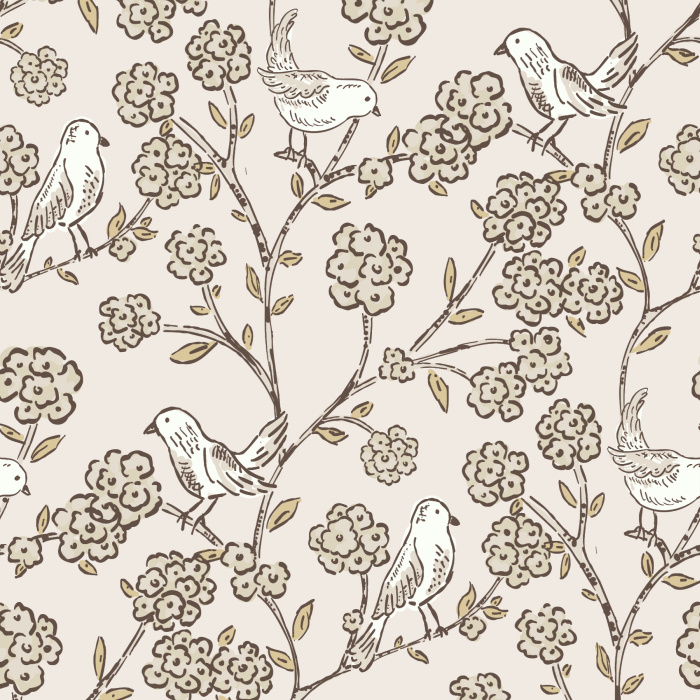 Create an adorably charming space with our Sumi Birds Peel and Stick Removable Wallpaper.