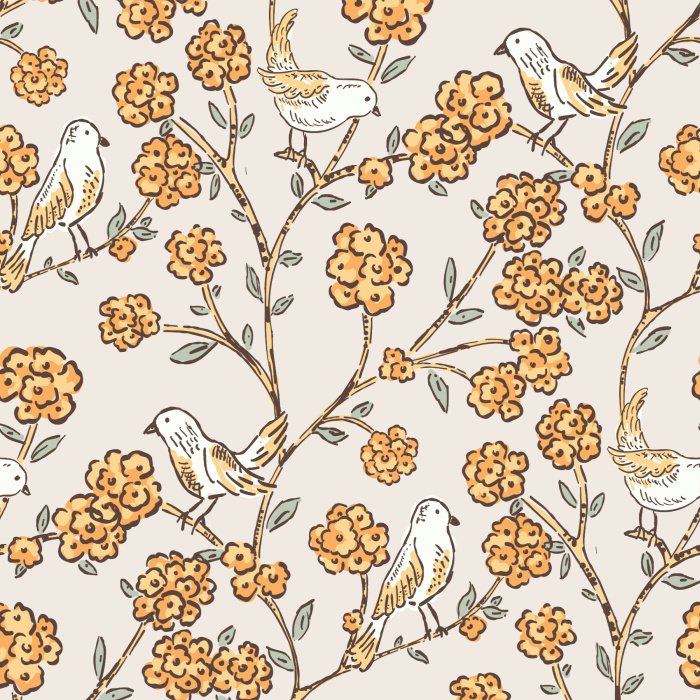 Create an adorably charming space with our Sumi Birds Peel and Stick Removable Wallpaper.