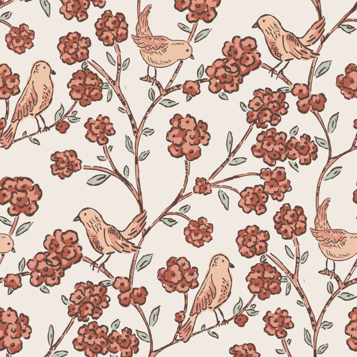 Create an adorably charming space with our Sumi Birds Peel and Stick Removable Wallpaper.