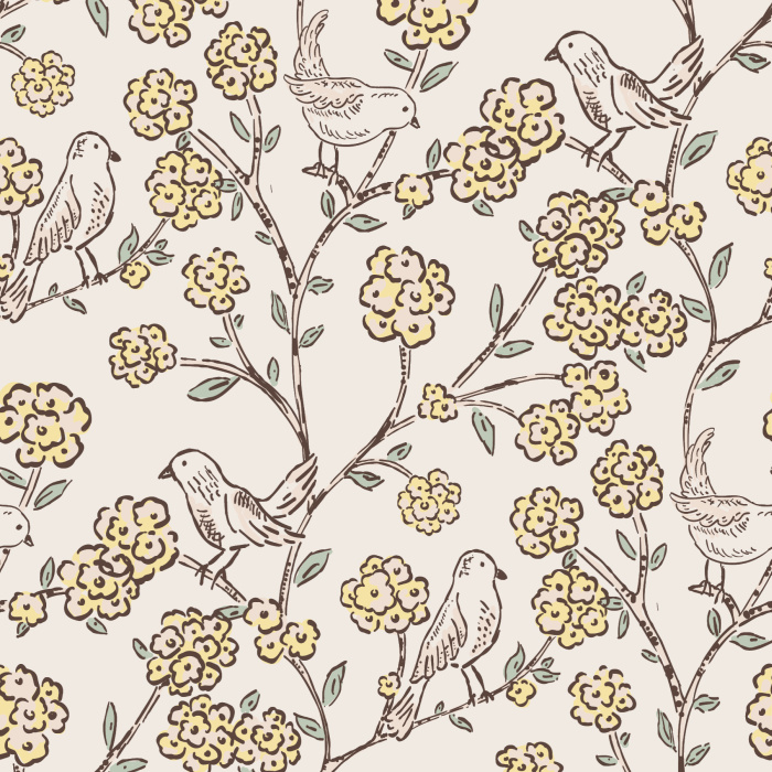 Create an adorably charming space with our Sumi Birds Peel and Stick Removable Wallpaper.