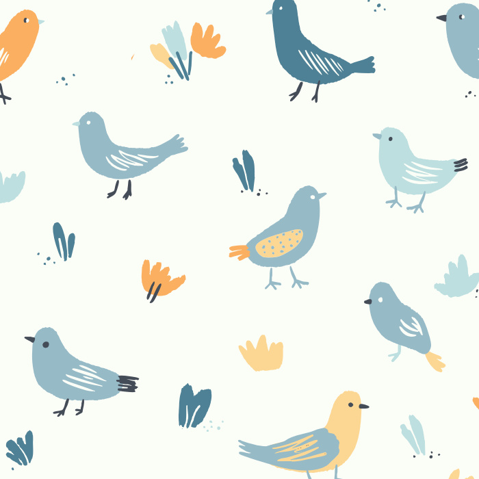 Our Playful Tweets Peel and Stick Removable Wallpaper brings a cute and colorful look to any wall in your home.