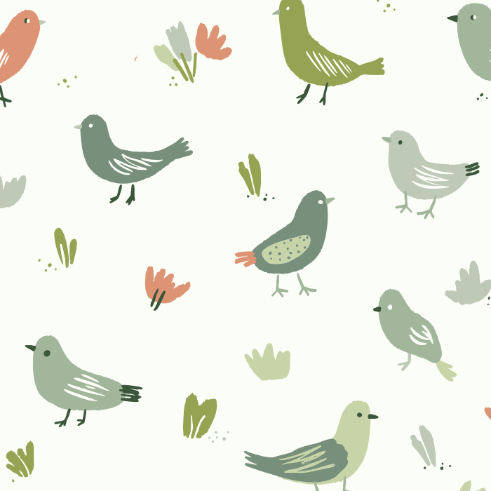 Our Playful Tweets Peel and Stick Removable Wallpaper brings a cute and colorful look to any wall in your home.