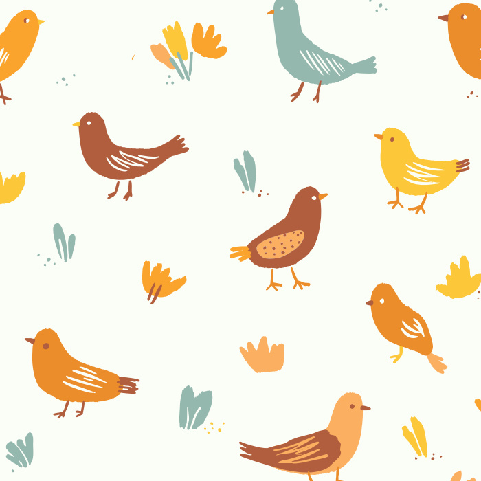 Our Playful Tweets Peel and Stick Removable Wallpaper brings a cute and colorful look to any wall in your home.