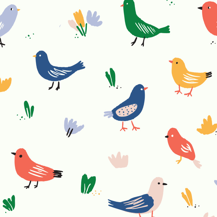 Our Playful Tweets Peel and Stick Removable Wallpaper brings a cute and colorful look to any wall in your home.