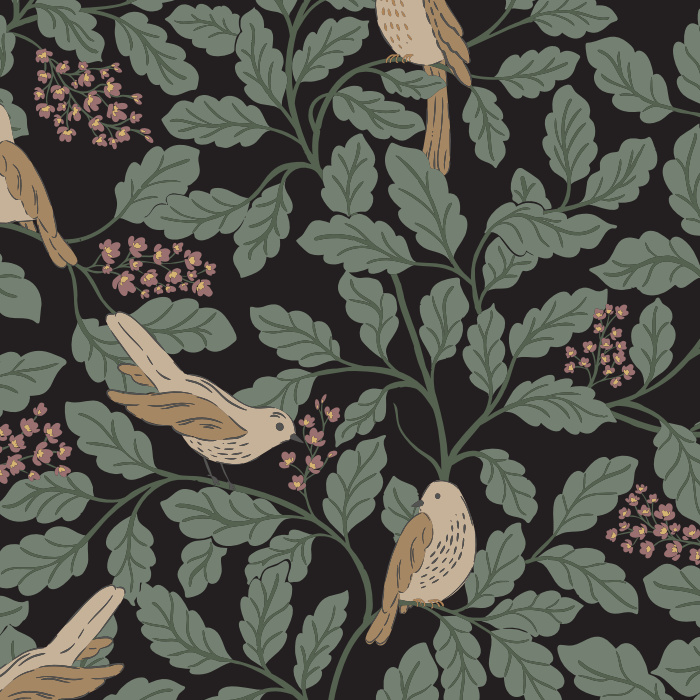 Create a beautifully charming space with our Bird Song Peel and Stick Removable Wallpaper.