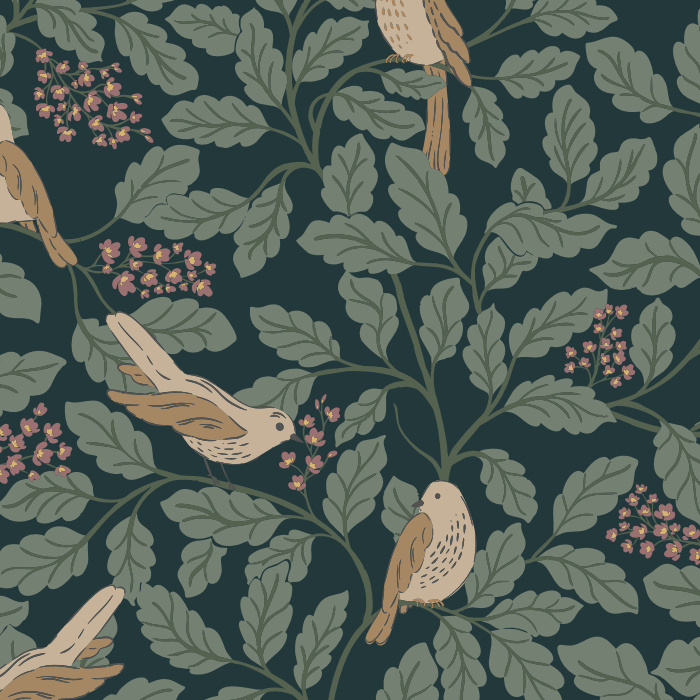 Create a beautifully charming space with our Bird Song Peel and Stick Removable Wallpaper.