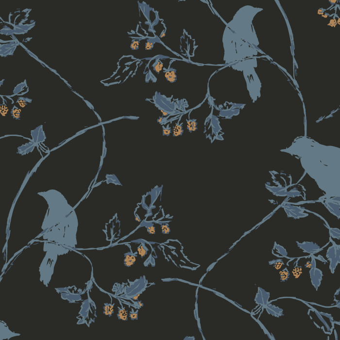 Create an enchanting interior with our Blackbird Berry Peel and Stick Removable Wallpaper. 