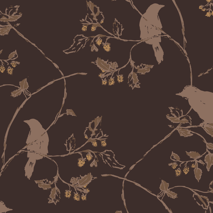 Create an enchanting interior with our Blackbird Berry Peel and Stick Removable Wallpaper.