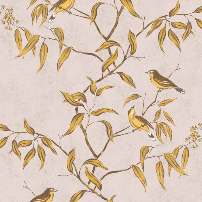 Create a charmingly cozy space with our Canary Canopy Peel and Stick Removable Wallpaper.