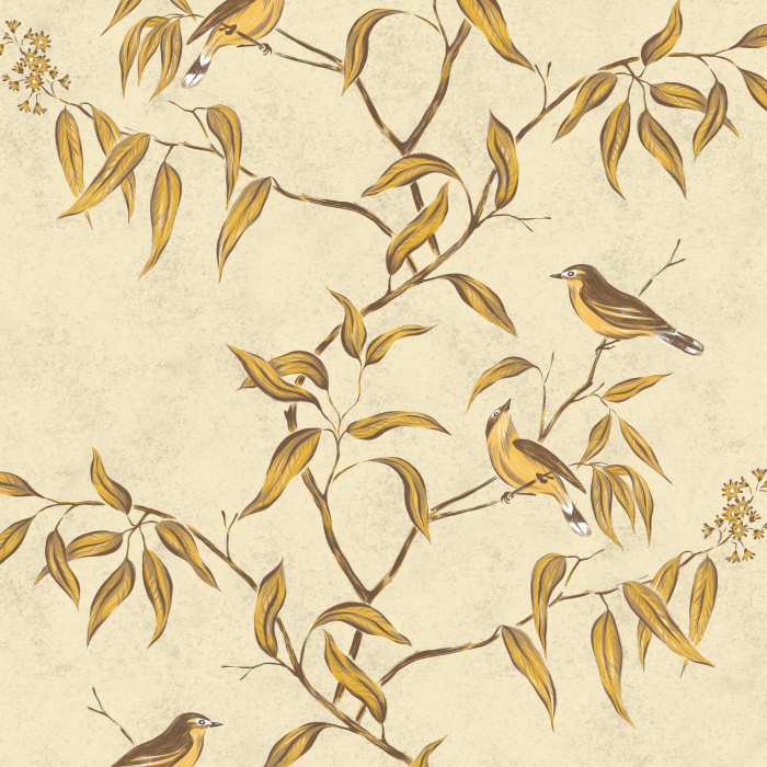 Create a charmingly cozy space with our Canary Canopy Peel and Stick Removable Wallpaper.