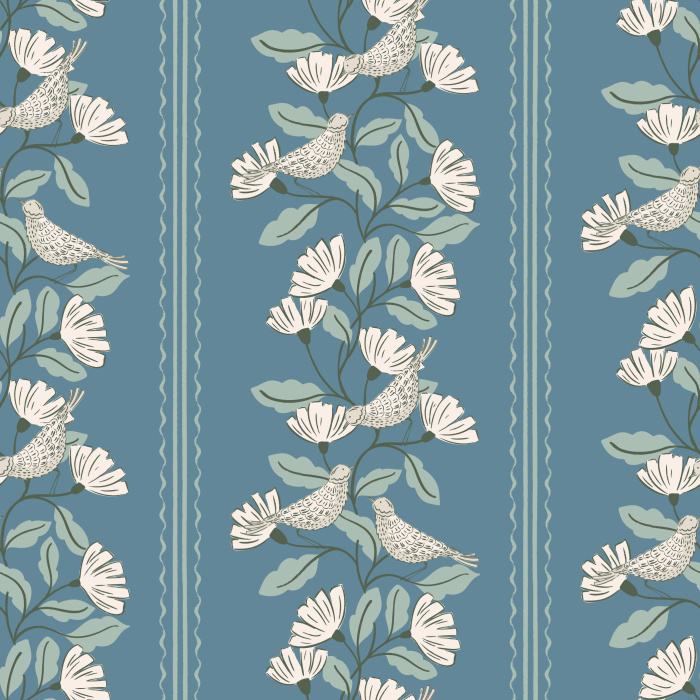 Make a statement on any wall with our Birds and Flowers Peel and Stick Removable Wallpaper.