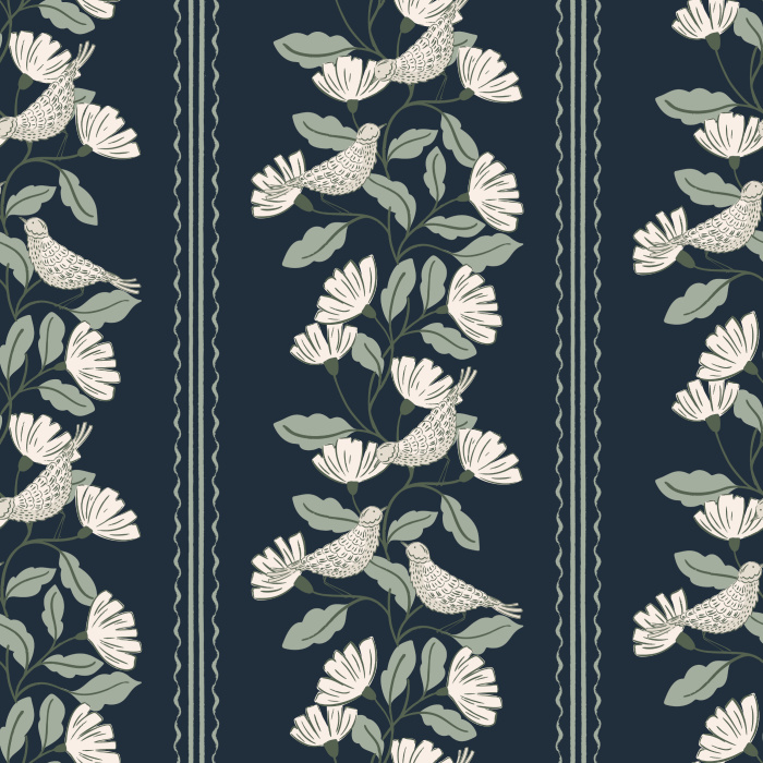 Make a statement on any wall with our Birds and Flowers Peel and Stick Removable Wallpaper.