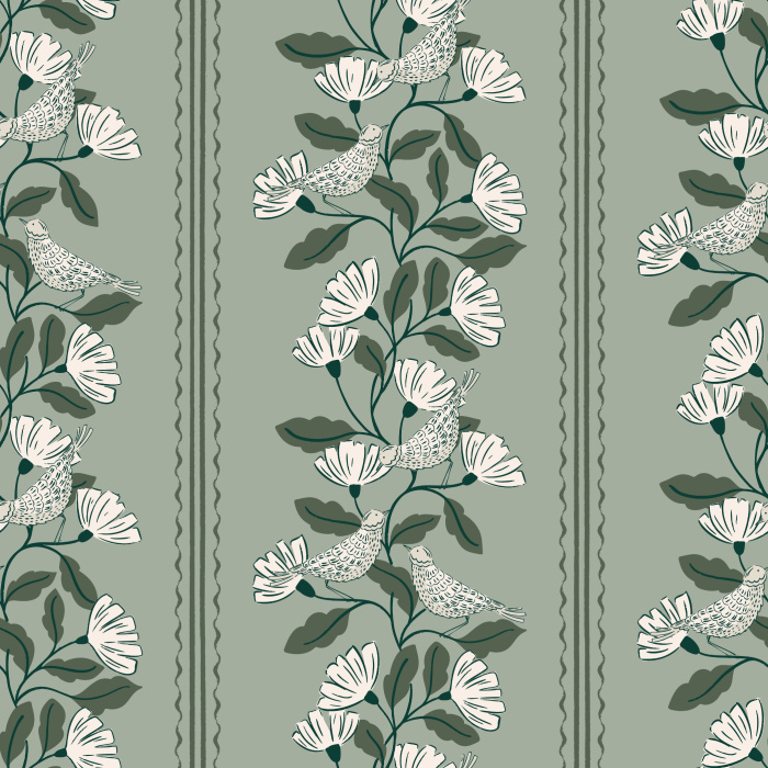 Make a statement on any wall with our Birds and Flowers Peel and Stick Removable Wallpaper.