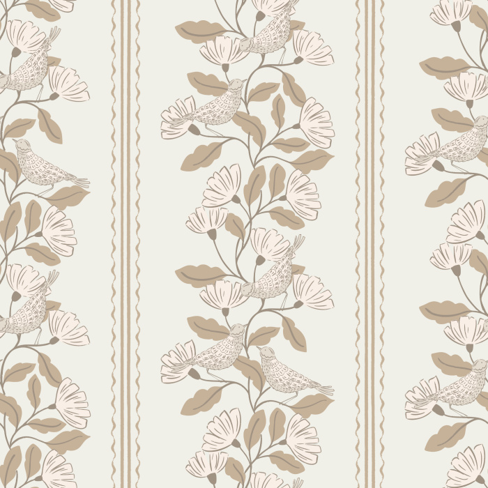 Make a statement on any wall with our Birds and Flowers Peel and Stick Removable Wallpaper.