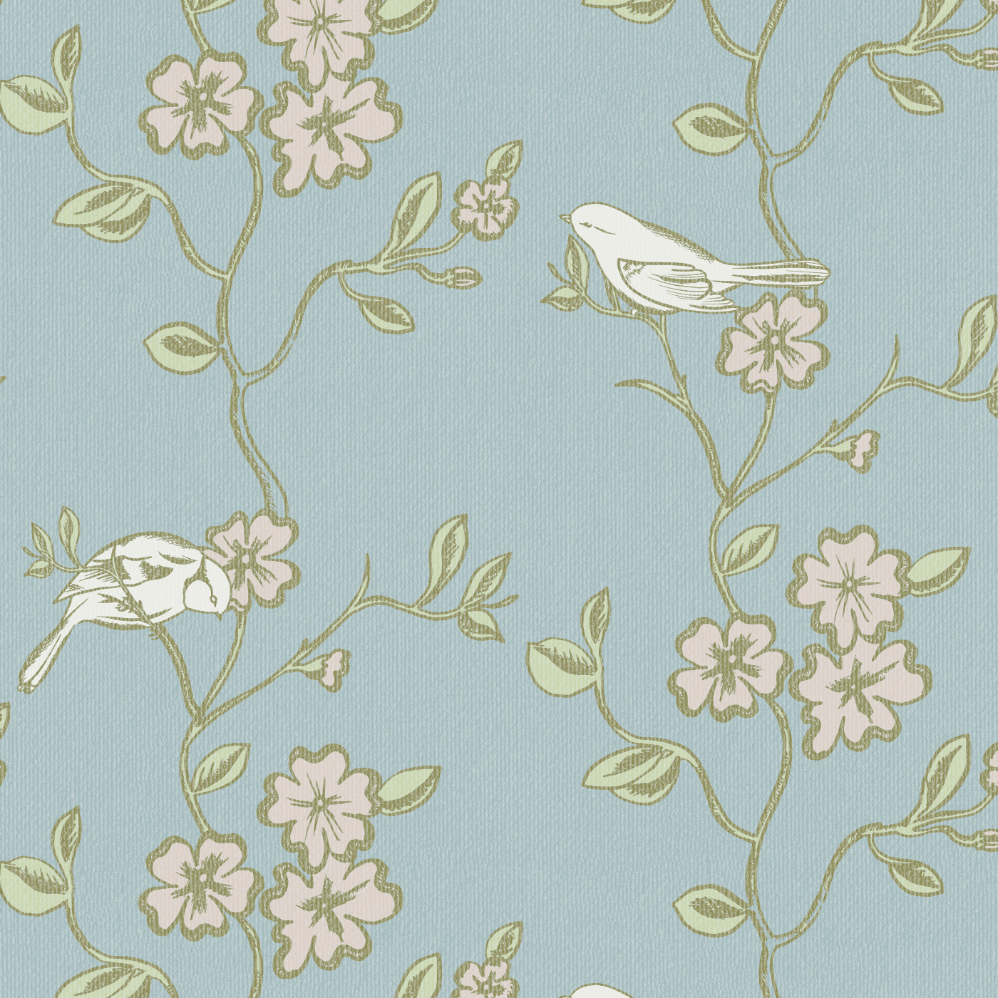 Flourish & Birds Wallpaper