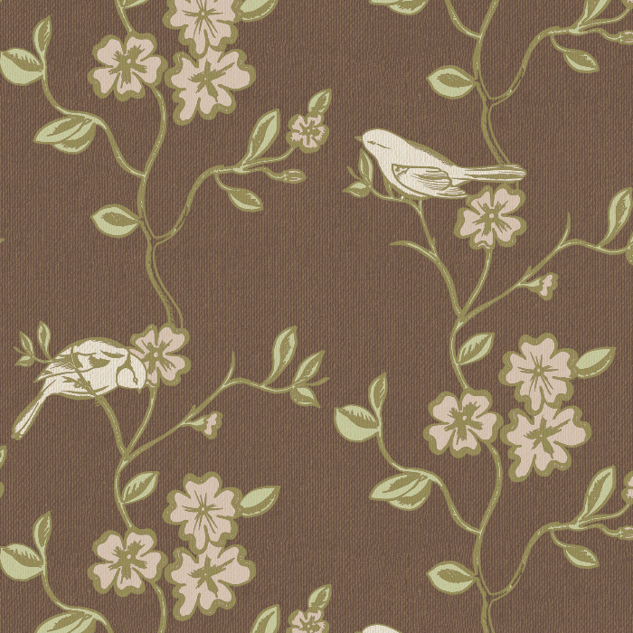 Create a delightfully charming atmosphere with our Flourish & Birds Peel and Stick Removable Wallpaper.