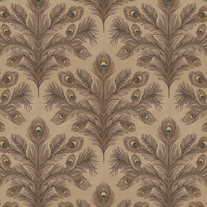 Create a luxurious, elegant space with our Feathered Symmetry Wallpaper. 