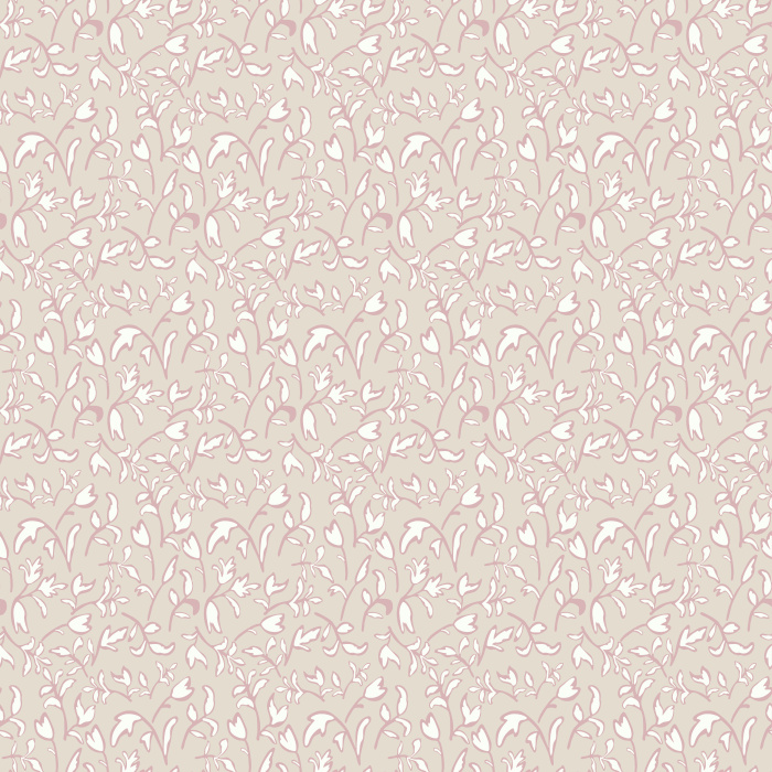 Leaf Arches Wallpaper features a graceful arched leaf motif in soft beige tones over a warm tan background, creating a timeless, cozy aesthetic.