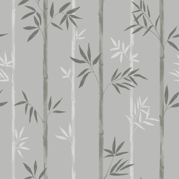 Bamboo Dreams Wallpaper brings serene, spa-like elegance to your space with tall, hand-painted bamboo stalks and delicate leaf silhouettes.