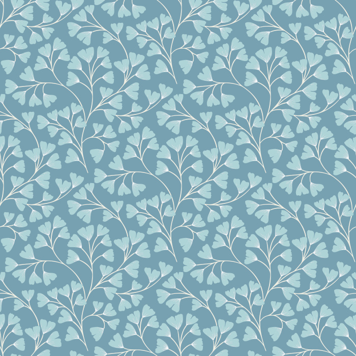 Ginko Breeze Wallpaper showcases a delicate, repeating pattern of ginkgo leaves in soft brown and earthy taupe tones, evoking a grounded yet elegant atmosphere.