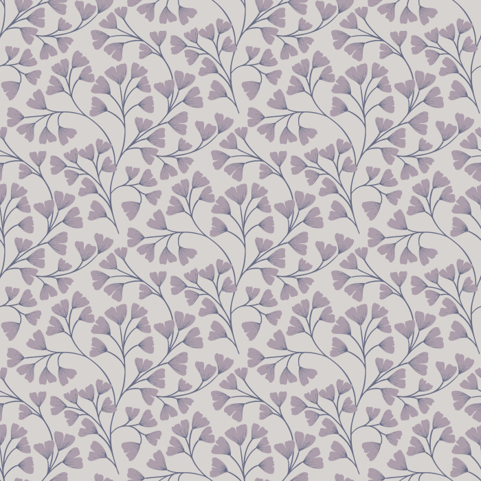Ginko Breeze Wallpaper showcases a delicate, repeating pattern of ginkgo leaves in soft brown and earthy taupe tones, evoking a grounded yet elegant atmosphere.