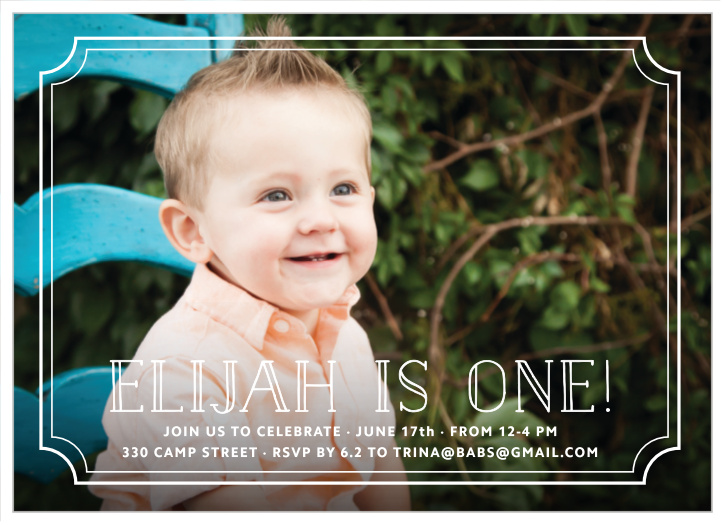 Our Simple Outlines First Birthday Invitations are perfect for gathering family and friends together to celebrate your little one's special day.