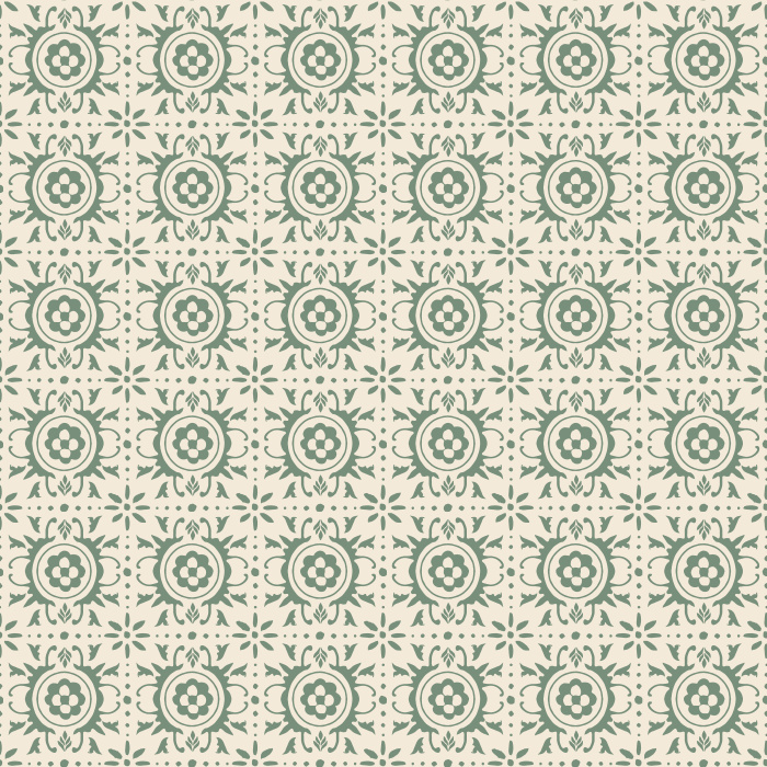 Spanish Tiles Wallpaper features a classic Mediterranean-inspired floral tile motif in warm tan and cream, bringing old-world charm to any space.