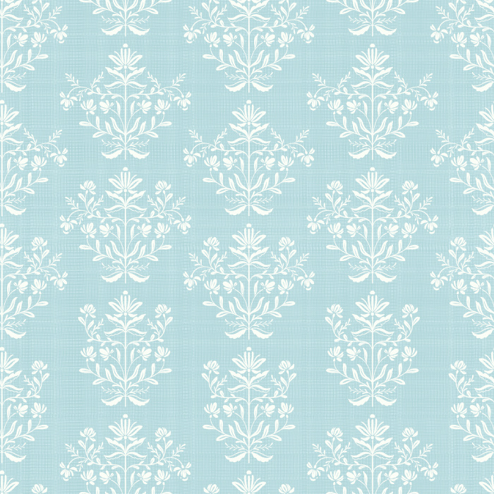 Dewdrop Bells Wallpaper features a repeating vintage floral motif in soft taupe against a rich chocolate brown background, evoking timeless elegance.