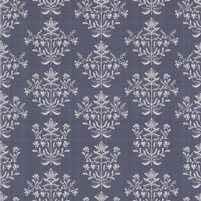 Dewdrop Bells Wallpaper features a repeating vintage floral motif in soft taupe against a rich chocolate brown background, evoking timeless elegance.