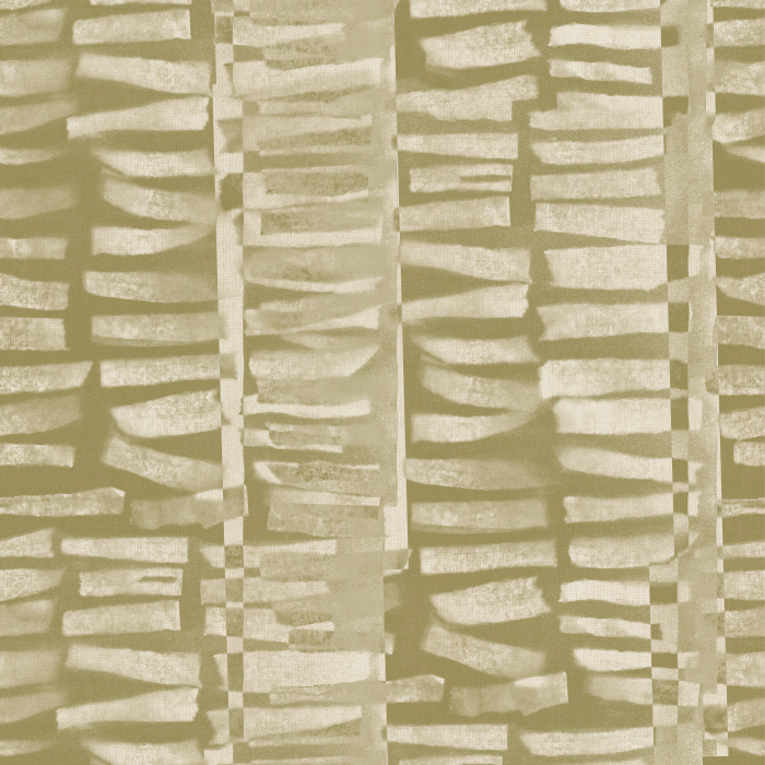 Geo Lines Wallpaper features an abstract, hand-painted linear pattern in soft taupe tones on a warm neutral base for a rhythmic modern look.