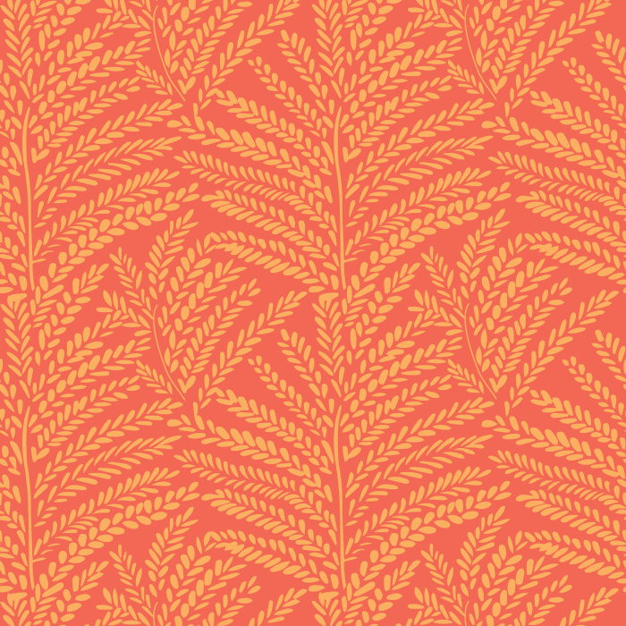 Pura Vida Wallpaper brings soft, tropical elegance to your space with a delicate palm-inspired motif in warm beige on a tan backdrop.
