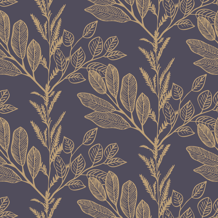 Botanical Overlay Wallpaper features vertical trailing leaves in soft beige over a bold terracotta backdrop, blending warmth with natural elegance.