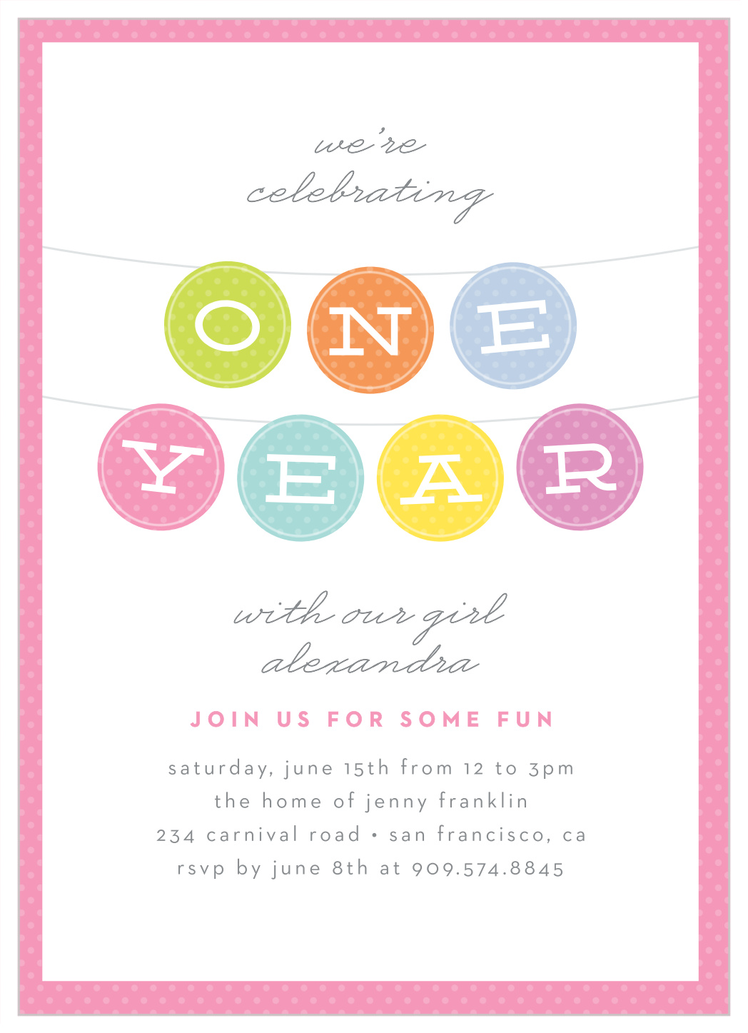 Important Little Banners First Birthday Invitations