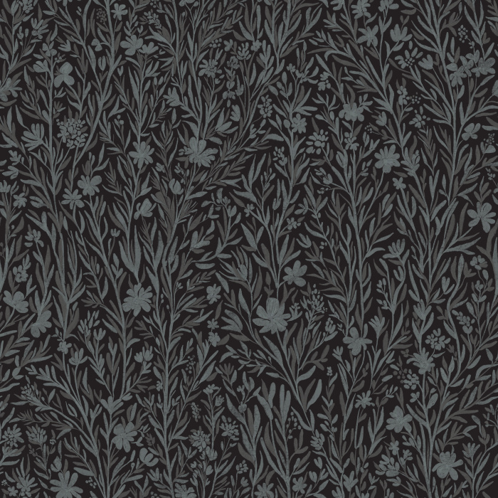 Golden Gossamer Wallpaper features an intricate hand-painted floral pattern in warm golden beige tones with subtle cocoa brown accents.