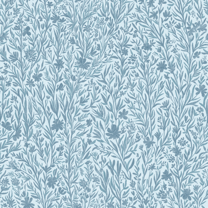Golden Gossamer Wallpaper features an intricate hand-painted floral pattern in warm golden beige tones with subtle cocoa brown accents.