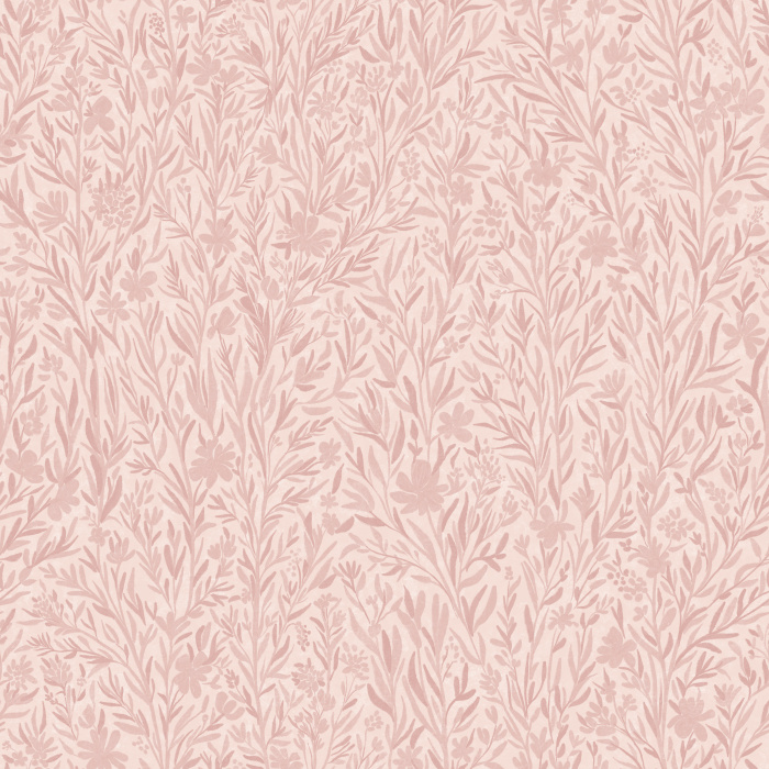 Golden Gossamer Wallpaper features an intricate hand-painted floral pattern in warm golden beige tones with subtle cocoa brown accents.