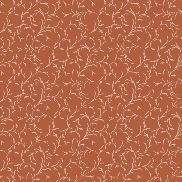 Harvest Vines Wallpaper features a delicate, trailing vine pattern in warm brown linework over a soft cream background.