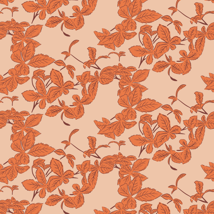 Azure Branch Wallpaper features a refined vine and leaf pattern in soft blue-gray over a warm ivory background.
