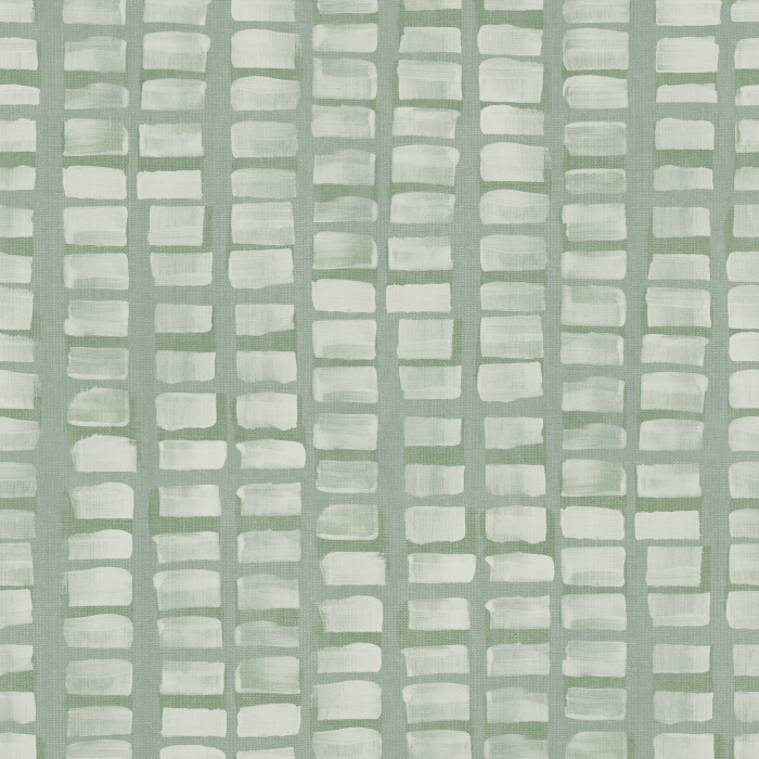 Square Strokes Wallpaper showcases a hand-painted grid of watercolor-style blocks in soft blue and green tones.

