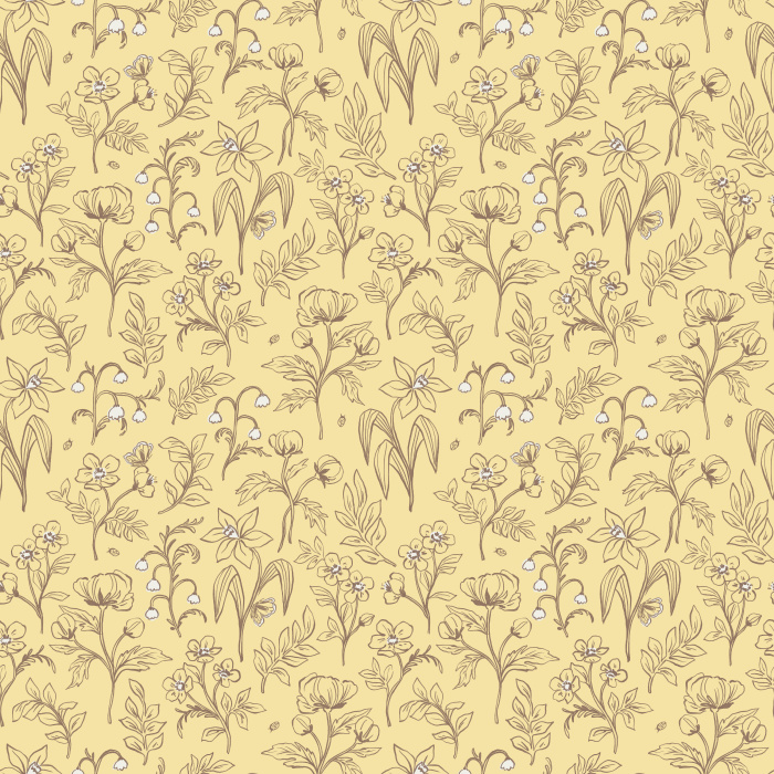 Brighten your home with the delicate charm of Sketched Wildflora wallpaper, featuring hand-drawn wildflower and botanical line art in soft taupe on a crisp white background.