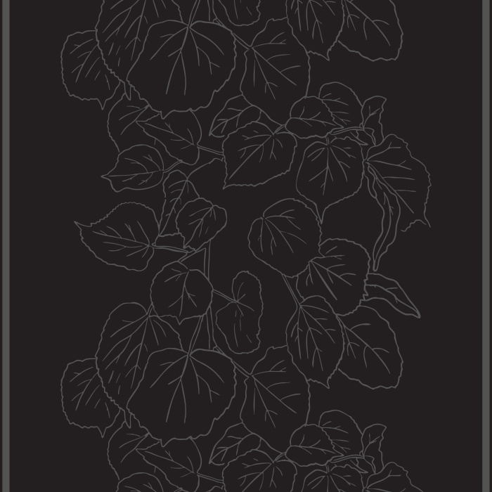 Create a striking, nature-inspired statement with Climbing Ivy wallpaper, featuring oversized hand-drawn ivy vines cascading vertically in elegant black line art on a soft off-white background.