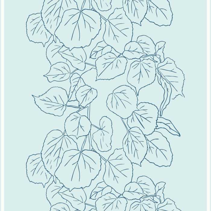 Create a striking, nature-inspired statement with Climbing Ivy wallpaper, featuring oversized hand-drawn ivy vines cascading vertically in elegant black line art on a soft off-white background.